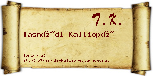 Tasnádi Kalliopé névjegykártya